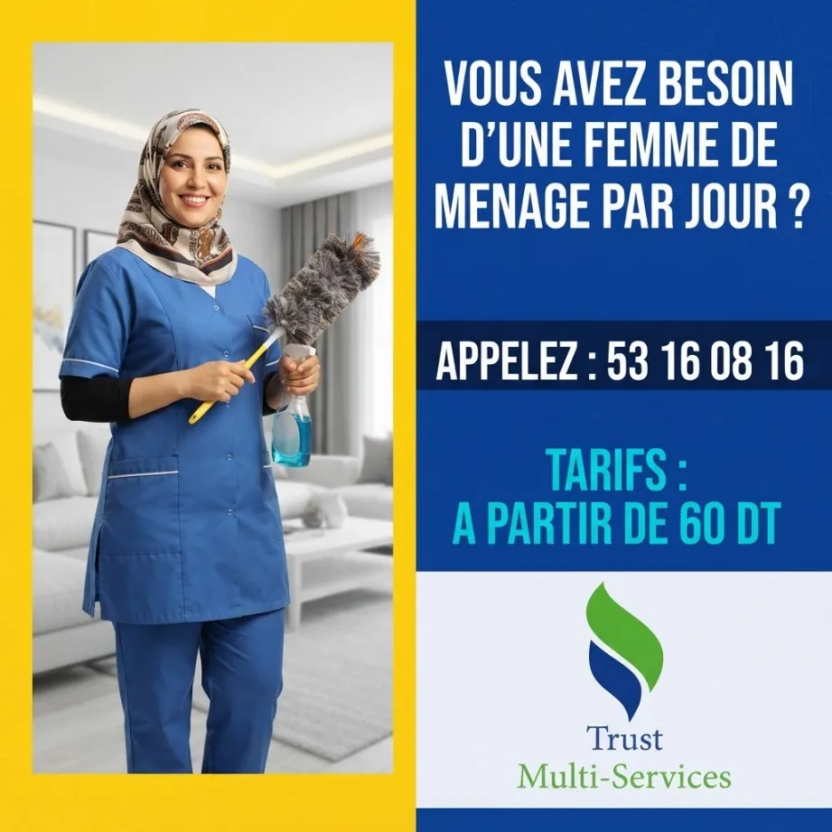 femme de menage par jour a borj touil