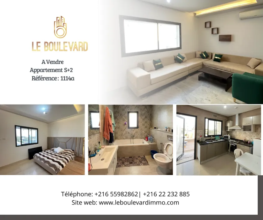 A Vendre Appartement S+2 Haut Standing Situé Dans Un Immeuble Au Centre-ville De Nabeul