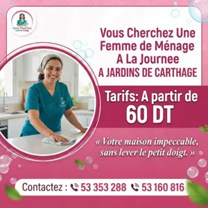 femme de menage par jour jardins carthage