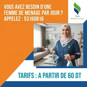 femme de menage par jour a borj louzir