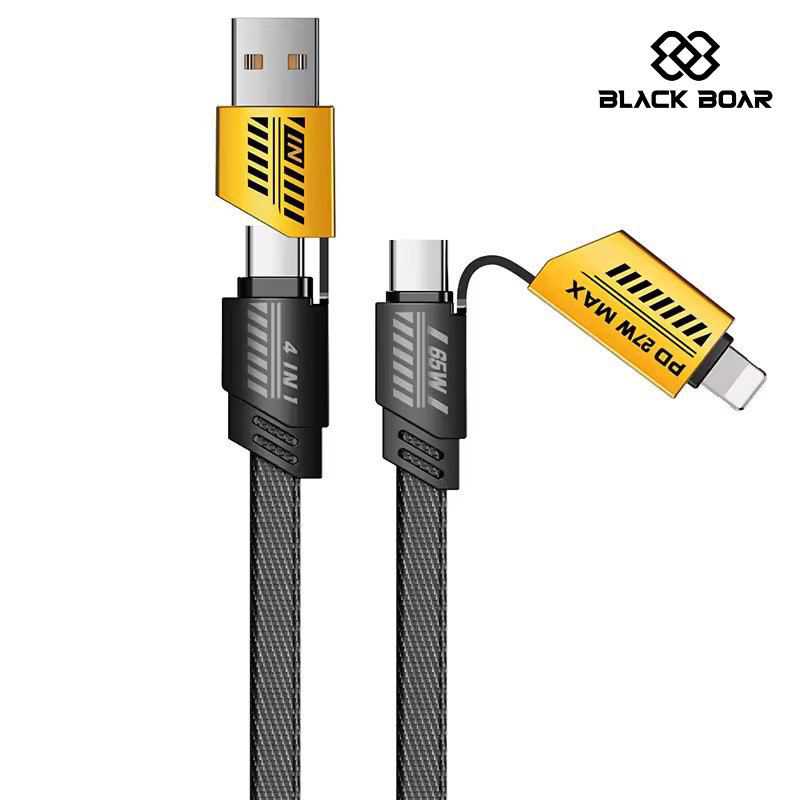 Câble Chargeur 4En1 - Interface : USB, Type-C, Lightning - Longueur de câble : 1.2