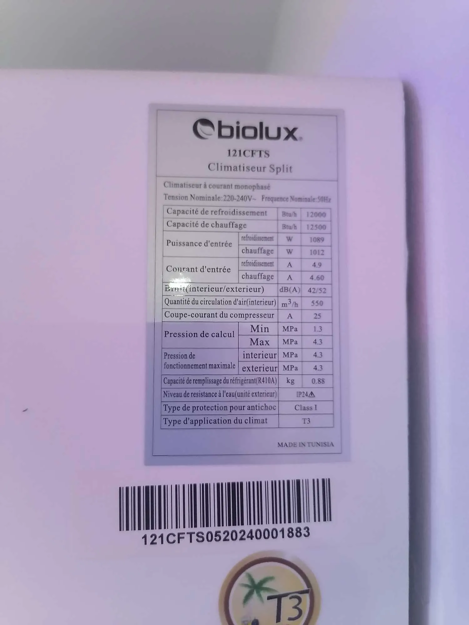Clim biolux 12000 smart