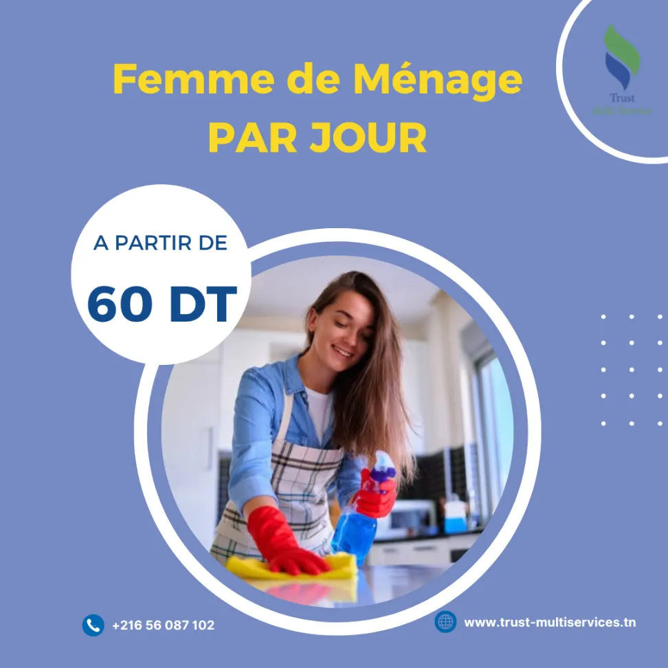 FEMME DE MENAGE POUR SIMPLE MENAGE  A SIDI THABET
