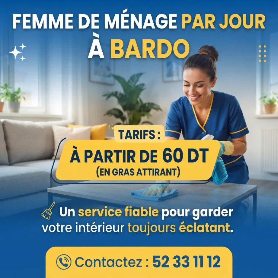 FEMME DE MENAGE PAR JOUR A BARDO