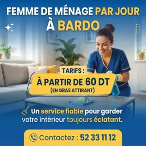 FEMME DE MENAGE PAR JOUR A BARDO