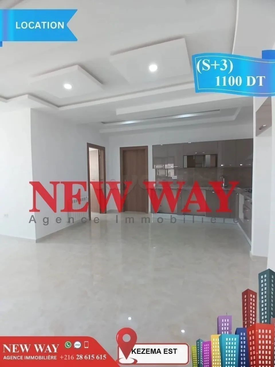 (S+3) Jamais Habité à Khezema EST avec Place de Parking au Sous Sol
