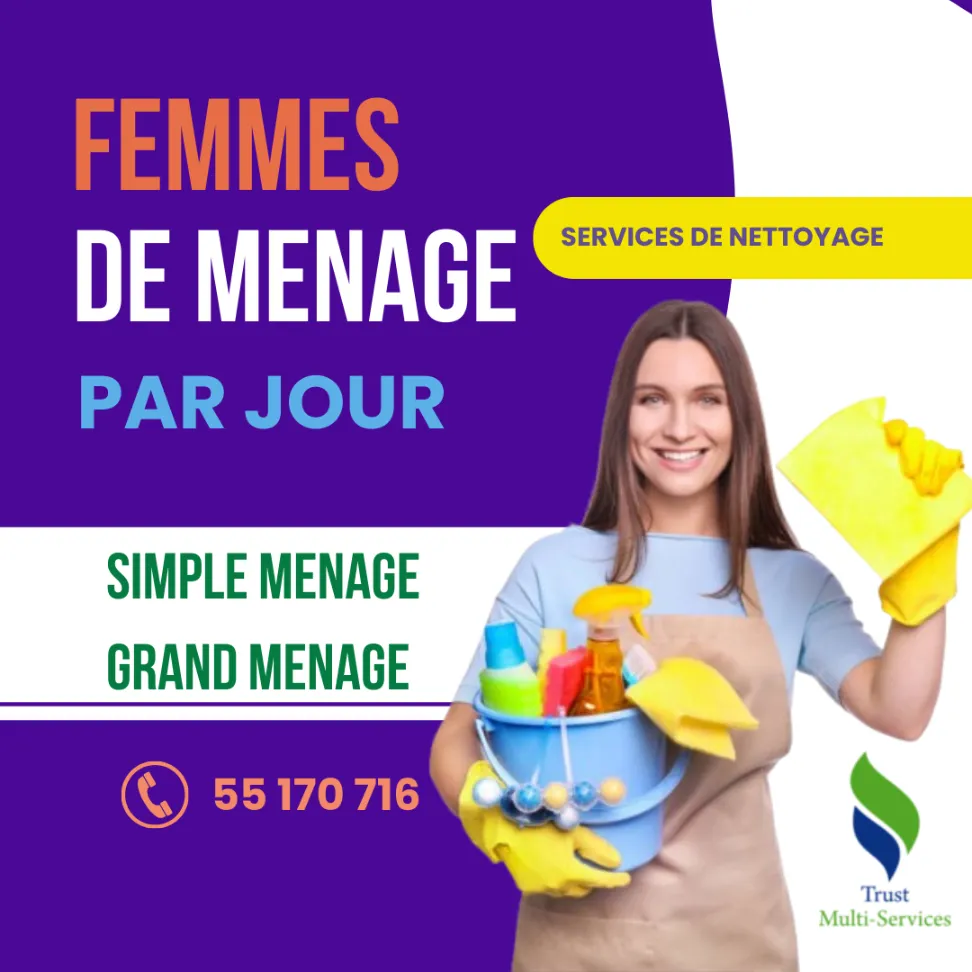 FEMME DE MENAGE PAR JOUR A LA GOULETTE
