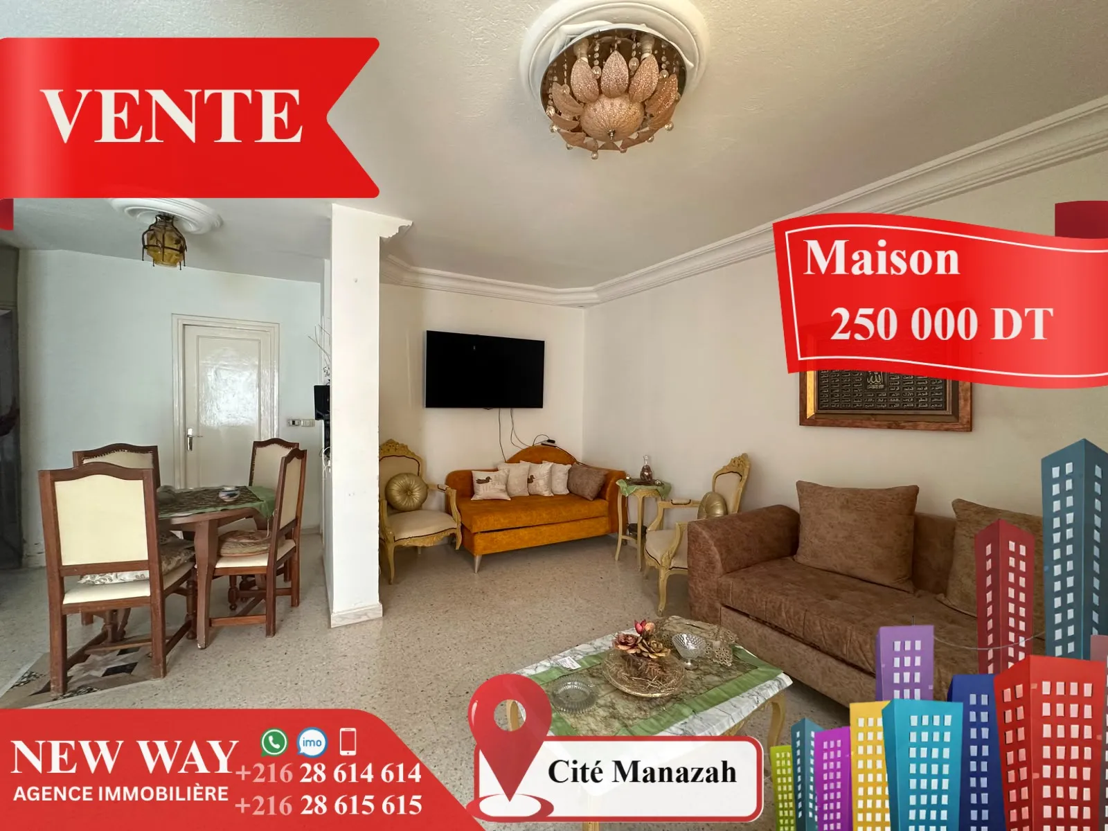 Maison de plain pied à Cité Manazah