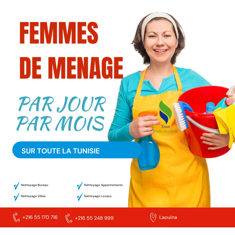 FEMME DE MENAGE PAR JOUR A CITE ETTAHRIR