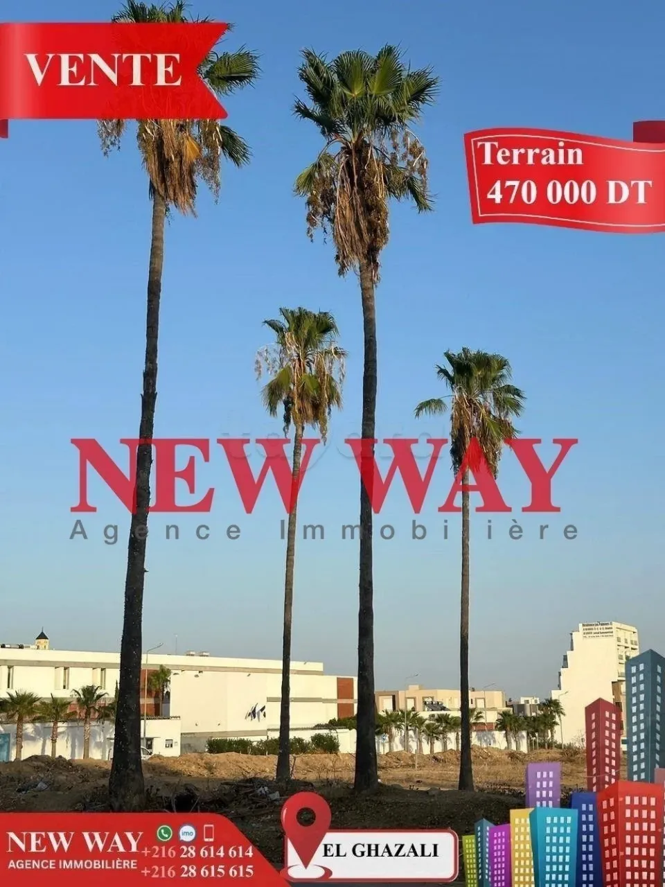 Terrain Fait l'angle à Bouhsina, Prés de l'école Française