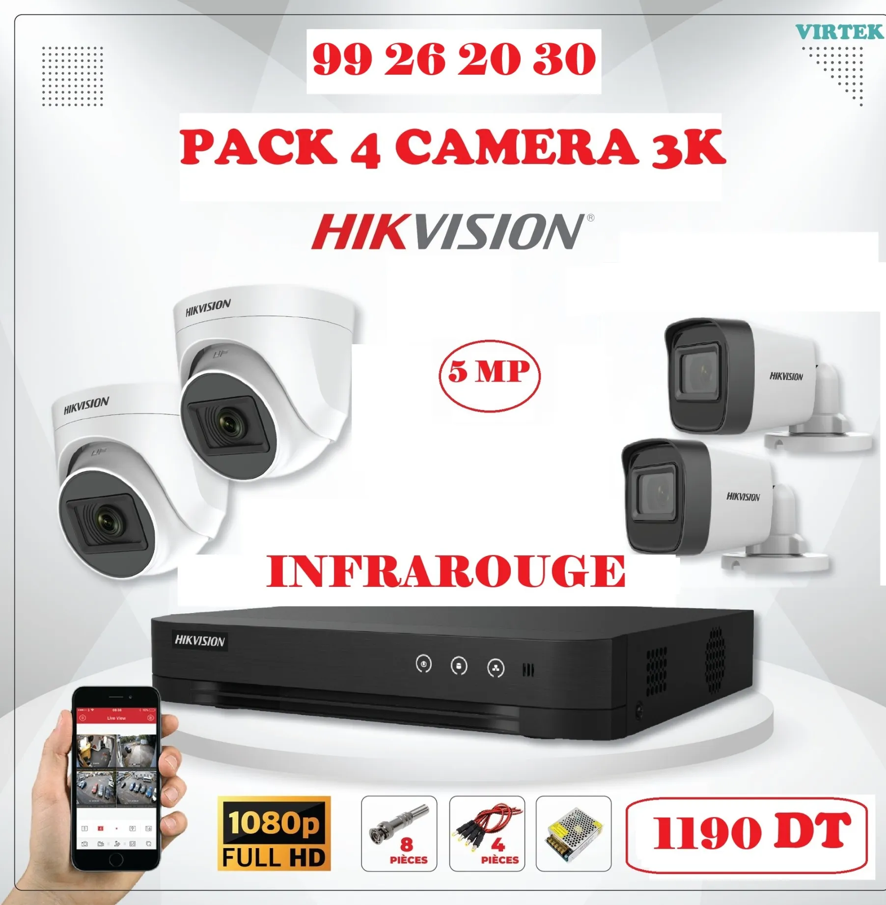 KIT CAMERA DE SURVEILLANCE AVEC GARANTIE