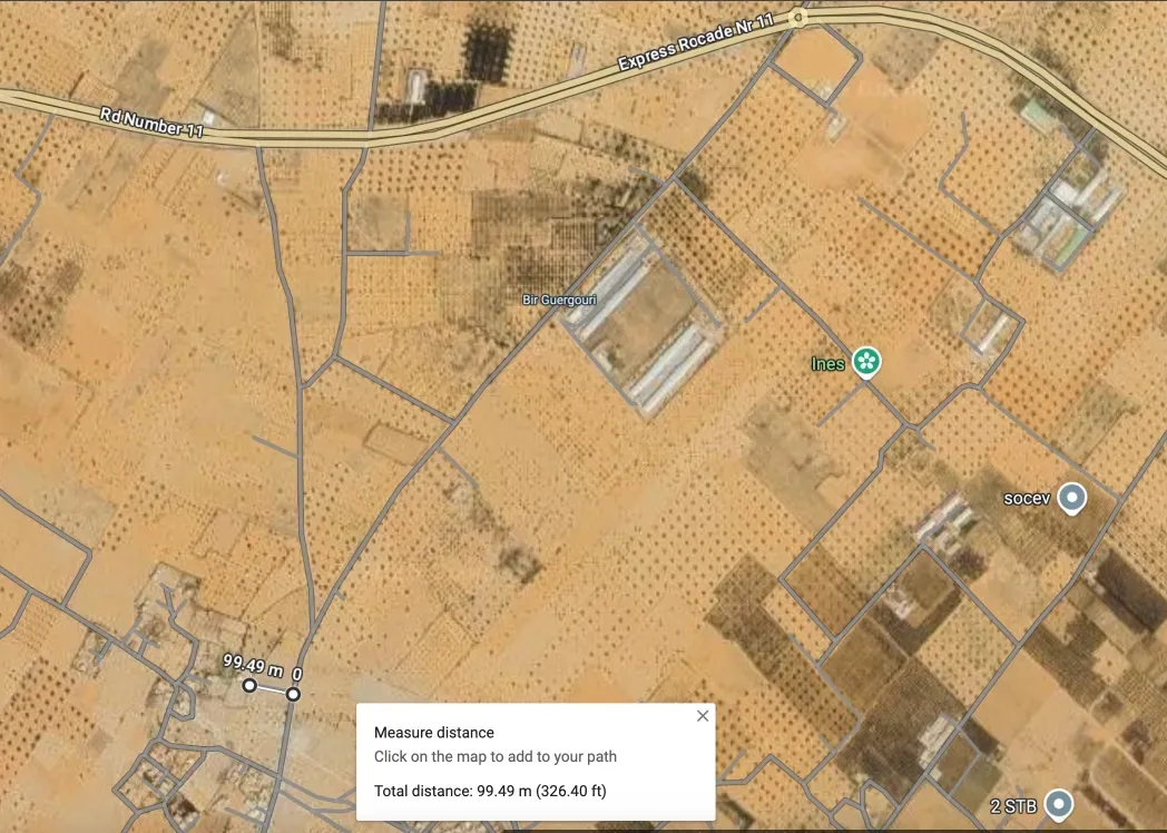 Terrain de 840 m² – Route Mahdia Trab