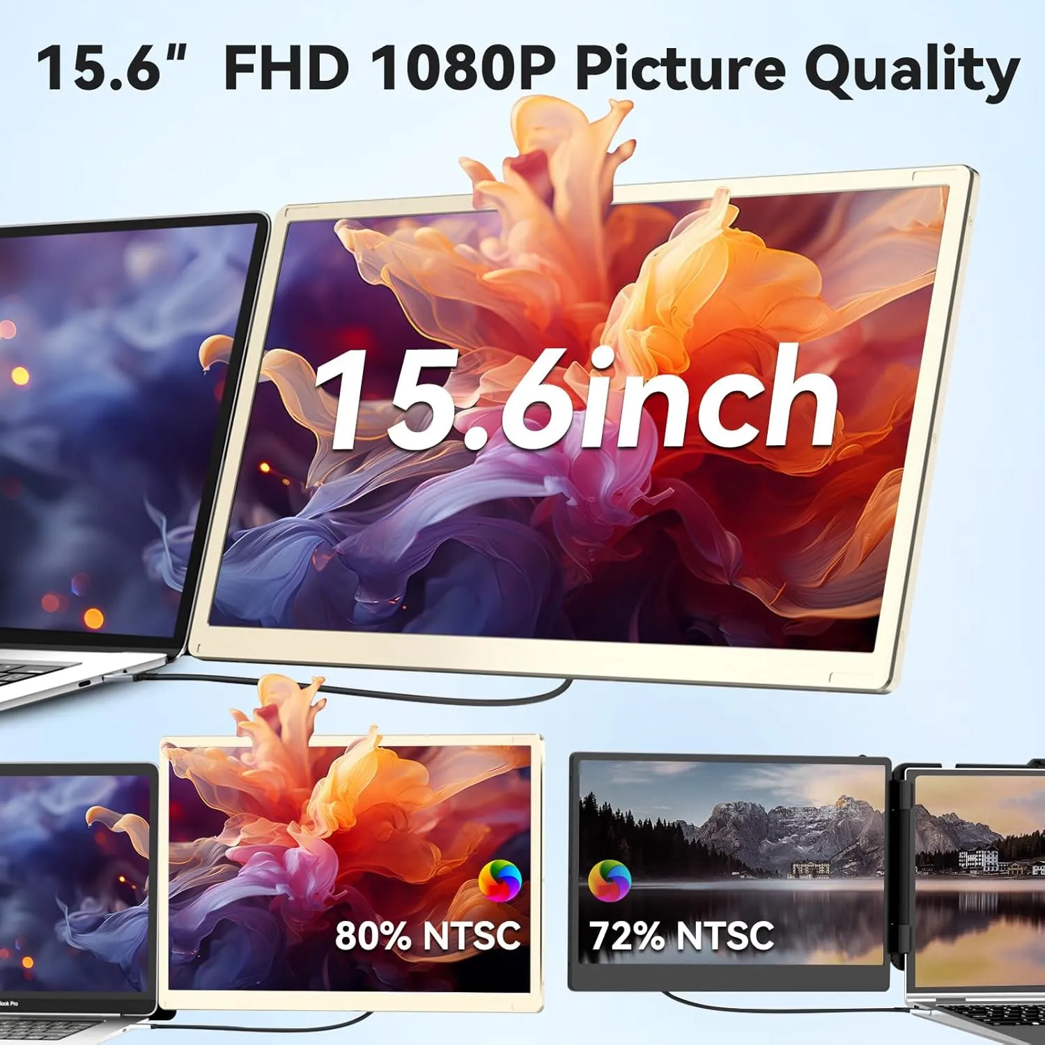 Double Extension d’écran portable 15.6" FHD – Double écran pour ordinateur portable