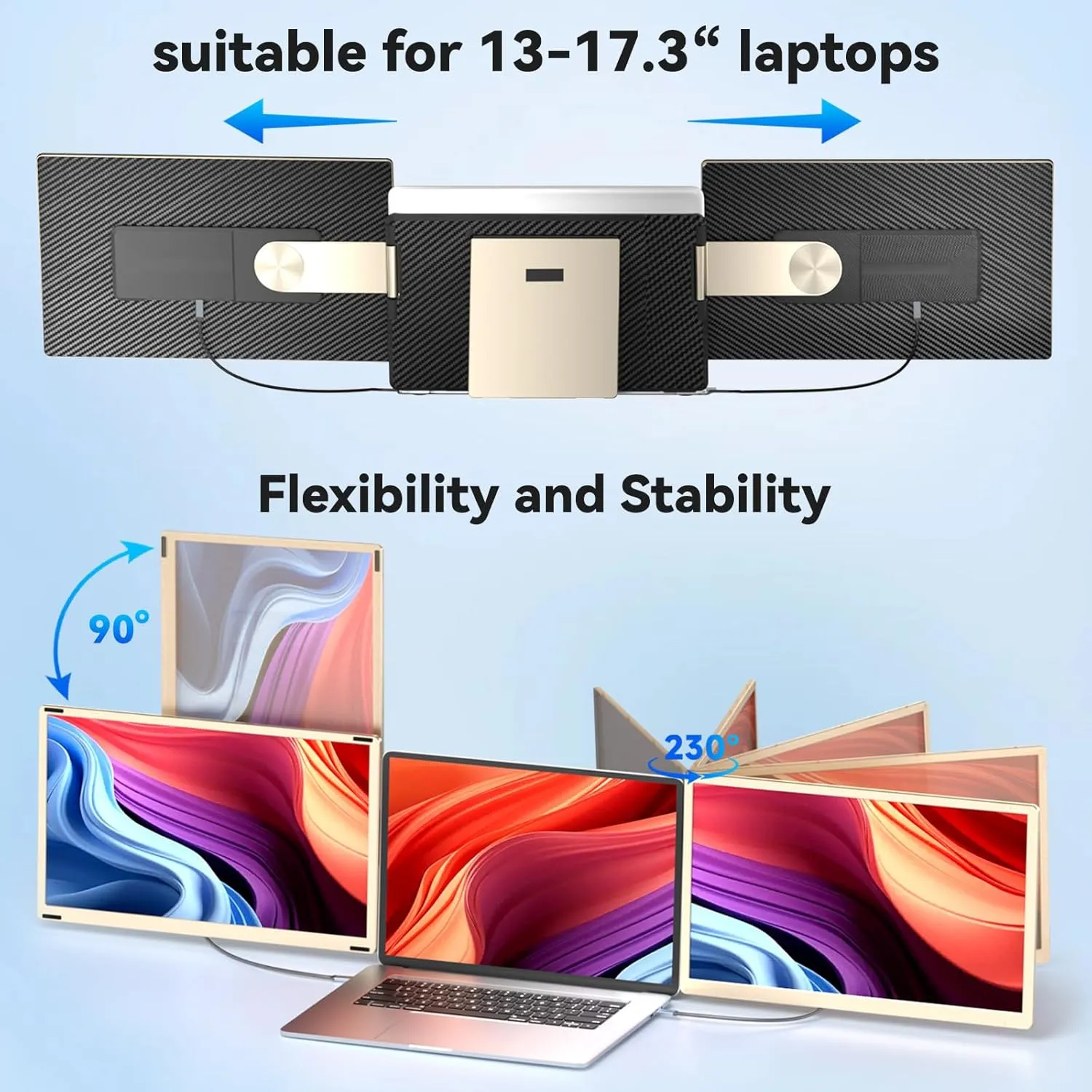 Double Extension d’écran portable 15.6" FHD – Double écran pour ordinateur portable