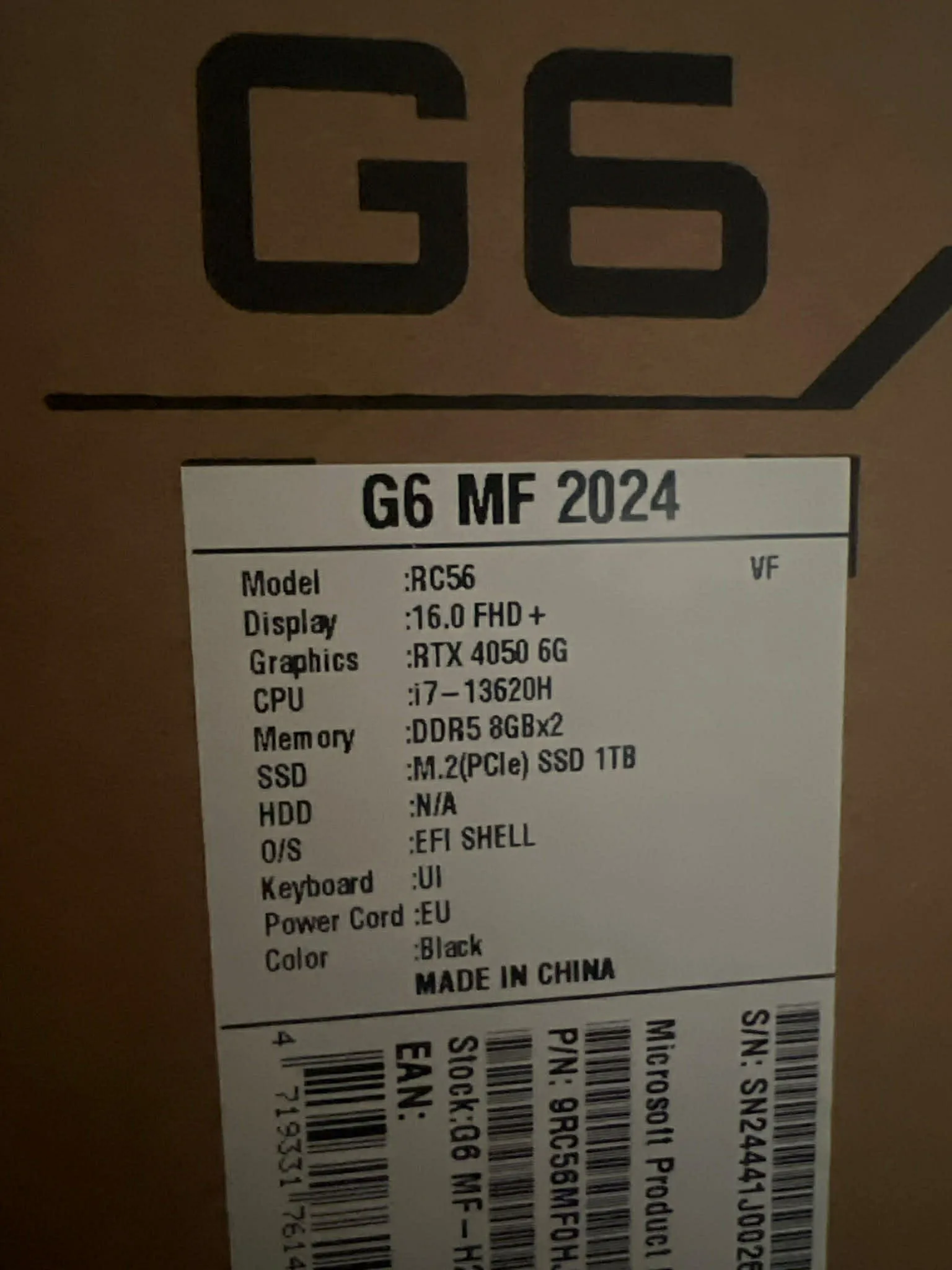 Pc Portable Gigabyte G5MF5 / i7 13ème Gén / 16 Go / RTX 4050 6G