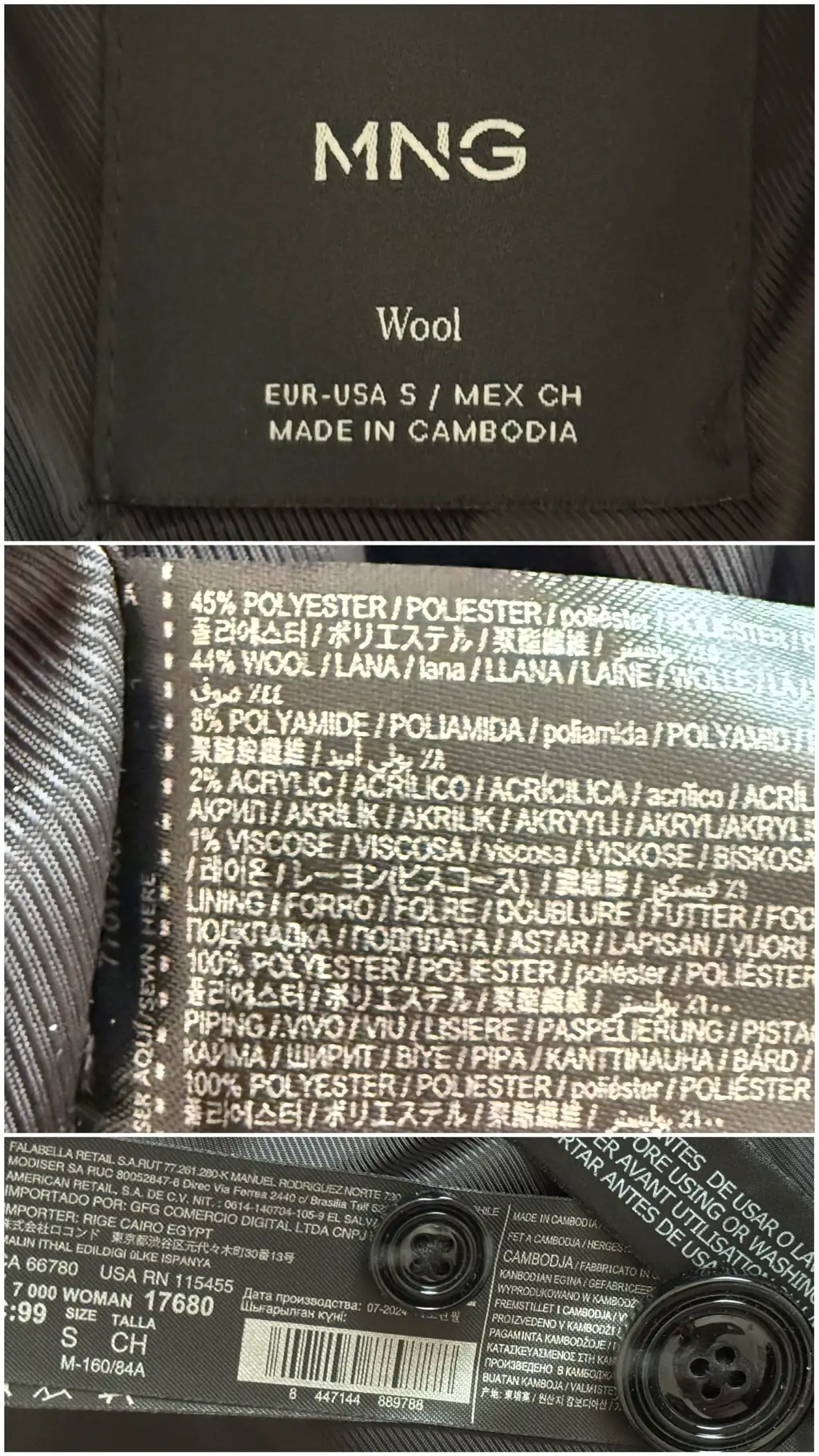 Manteau noir MANGO