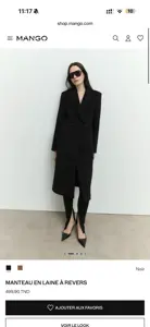 Manteau noir MANGO