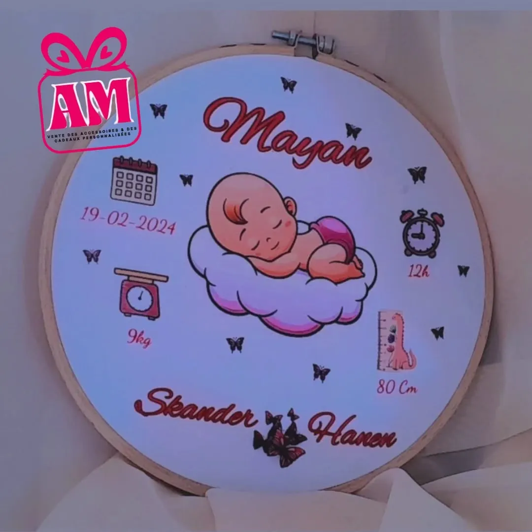 guergueff personnalisé - tableau personnalisé - idée cadeau nouveau née