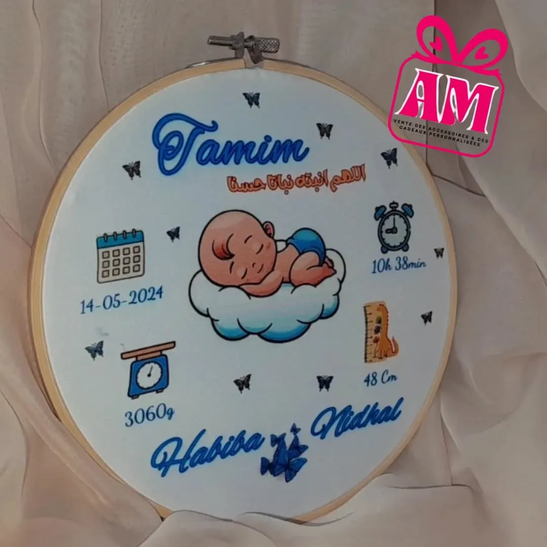 guergueff personnalisé - tableau personnalisé - idée cadeau nouveau née