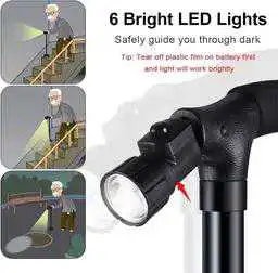 Canne de marche pliable avec lumière LED