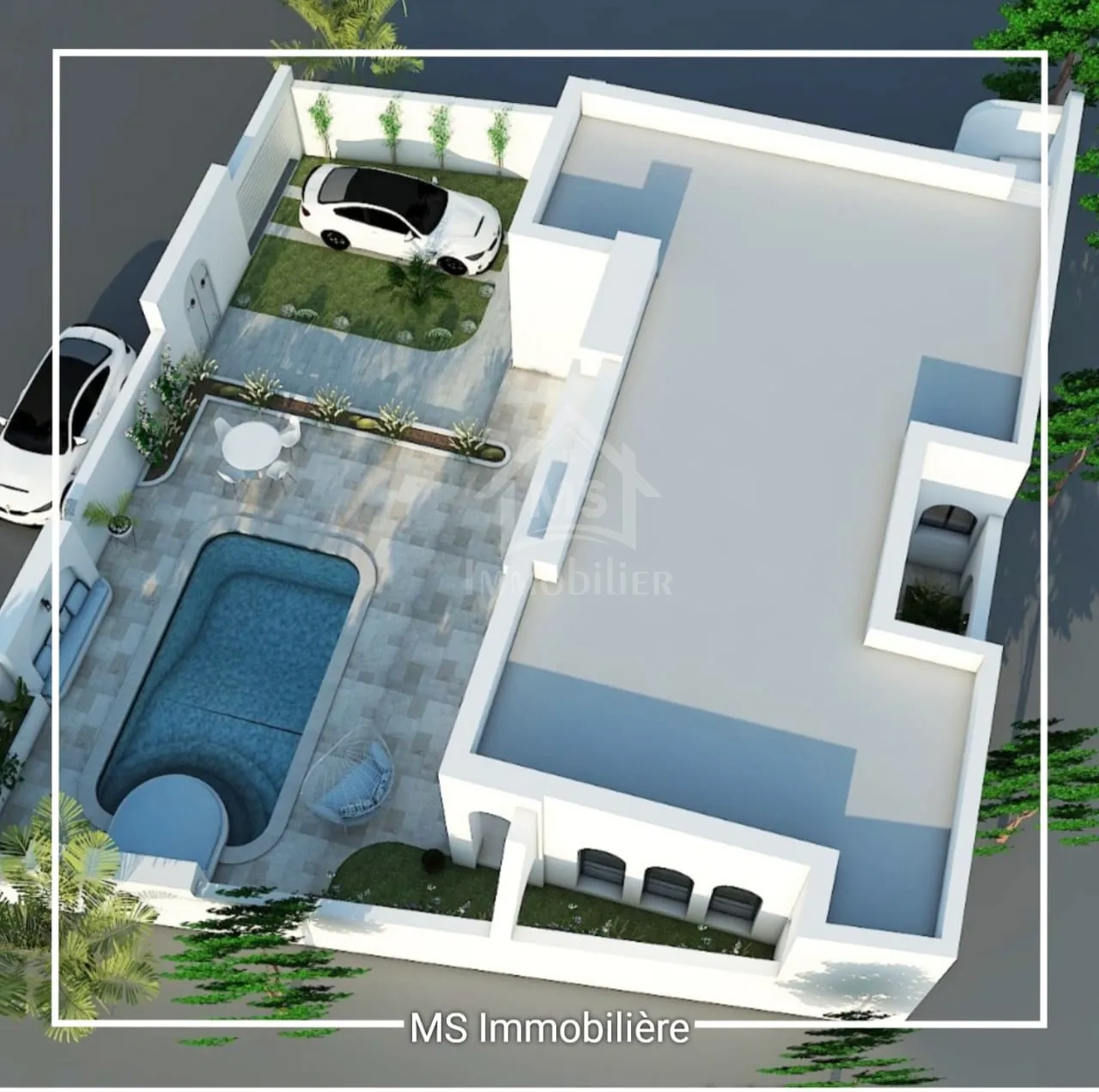 Payement par tranche: villa S+3 sur plan avec piscine à vendre à Hammamet Sud 51355351