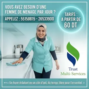 FEMME DE MENAGE PAR JOUR A KALAA SGHIRA