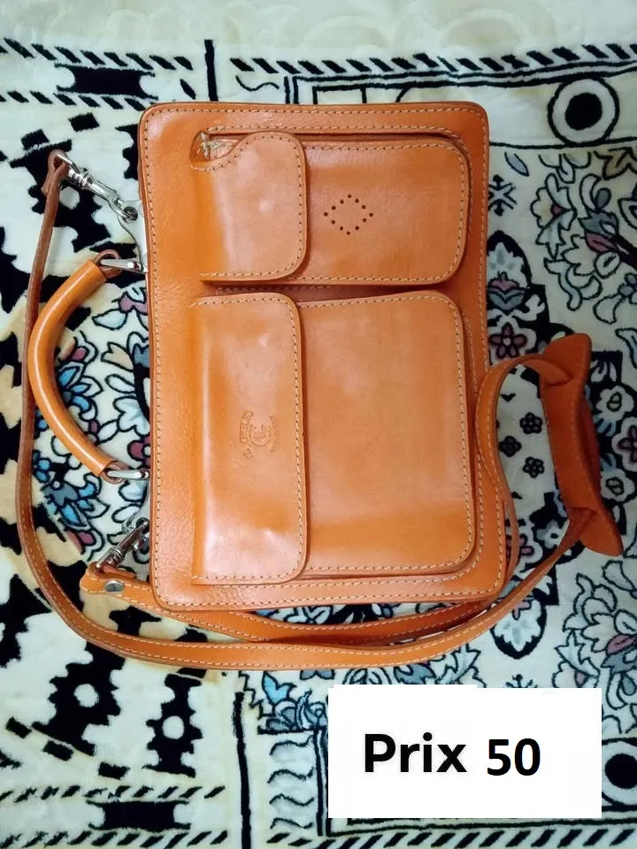 Sac cuir couleur orange made in italy