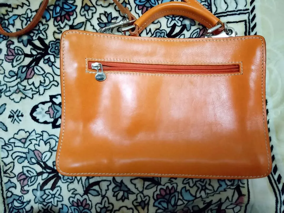 Sac cuir couleur orange made in italy