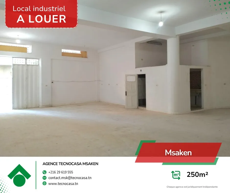 Local industriel fonctionnel 250 m² – Idéal pour production ou stockage