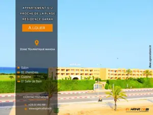 Pour Vacance s+2 Vue Mer en plein Zone Touristique Mahdia