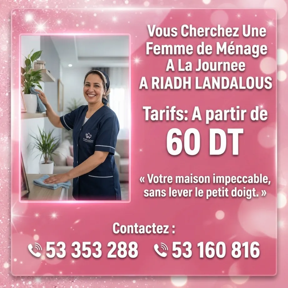 femme de menage par jour a riadh landalous