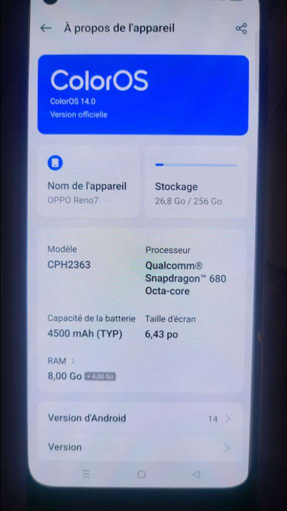 Oppo reno 7