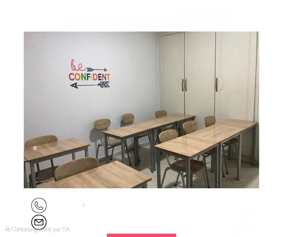 Lot à vendre : 50 tables avec leurs chaises + 4 grands tableaux blancs. (centre)