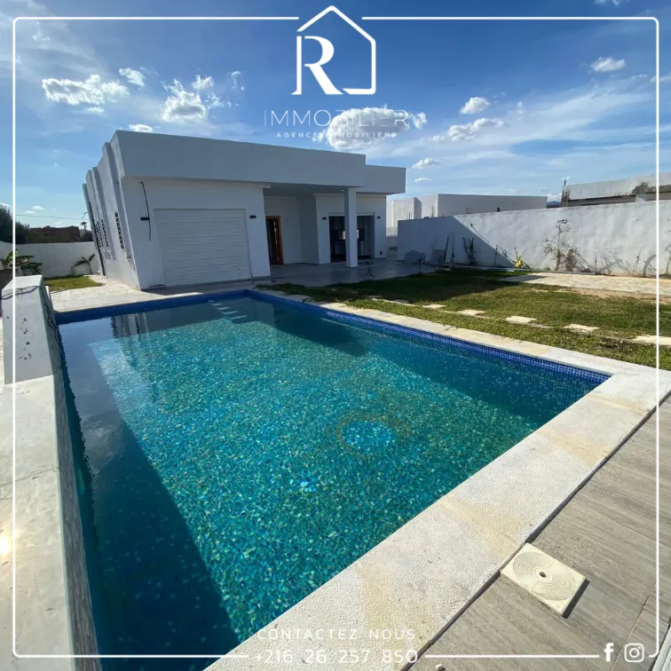 Vente Villa Piscine #Hammamet SUD Occasion avec prix intéressant  Villa avec #piscine de type S+3