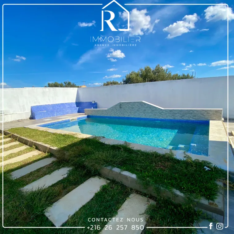Vente Villa Piscine #Hammamet SUD Occasion avec prix intéressant  Villa avec #piscine de type S+3