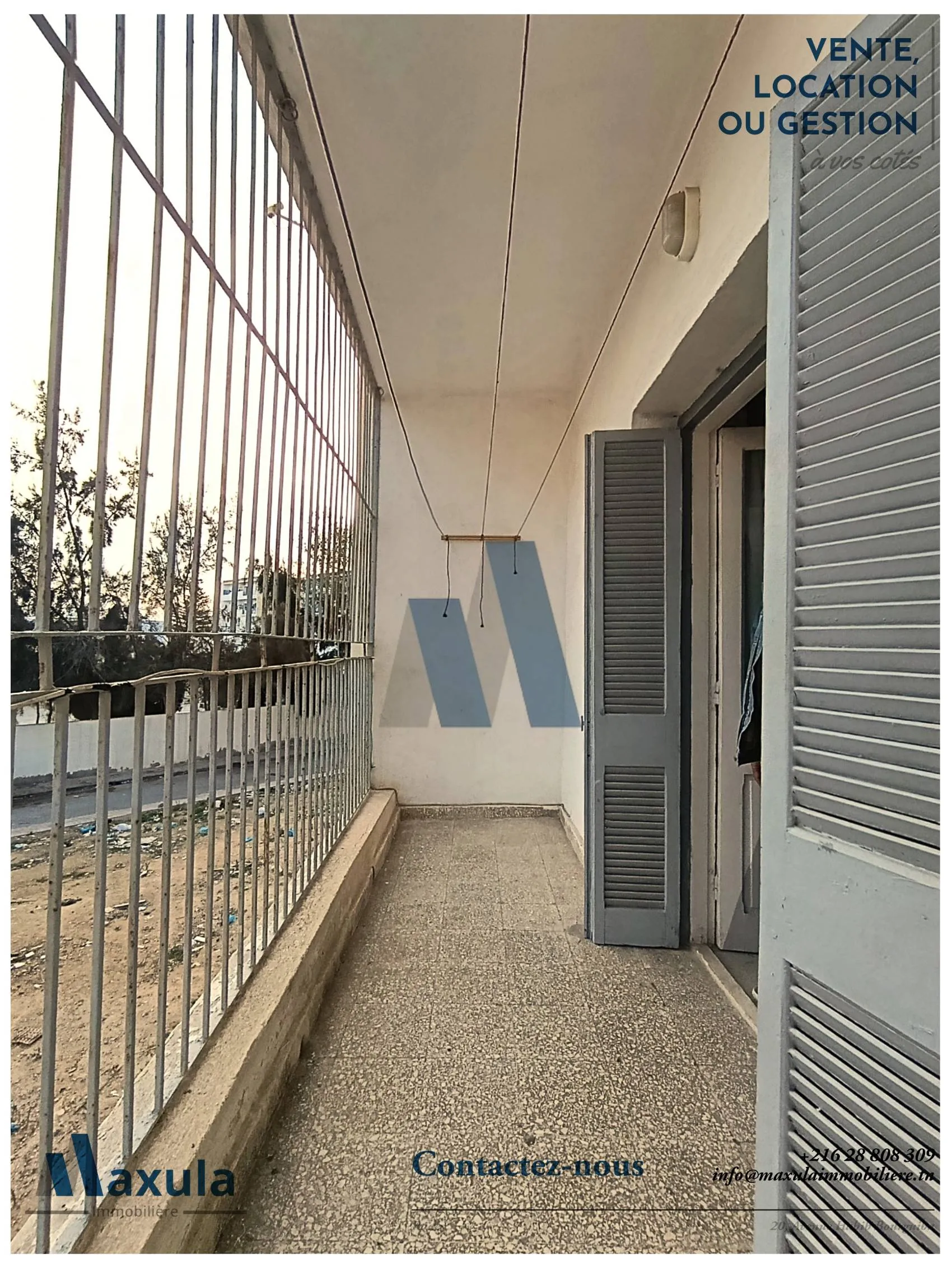 À VENDRE APPARTEMENT S+2 AU 1ER ÉTAGE À RADES SNIT