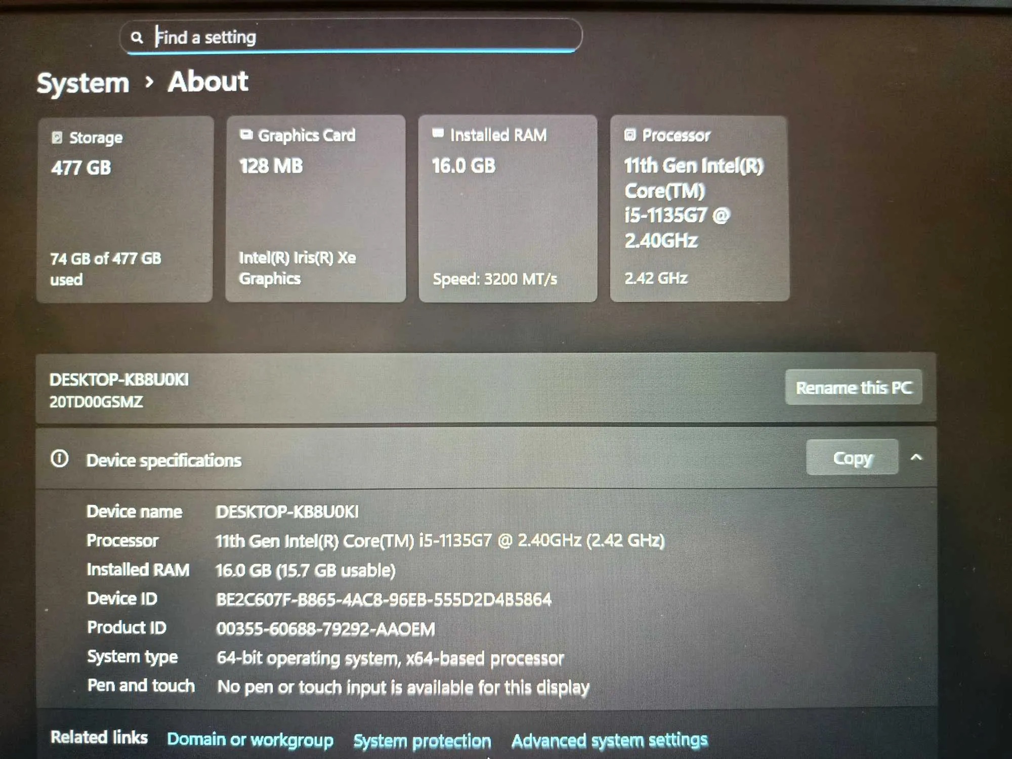 Pc Portable Lenovo ThinkPad E15 Gen 2 / i5 11è Gén / 16 Go / 512 Go