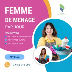 femme de ménage par jour en tunis 