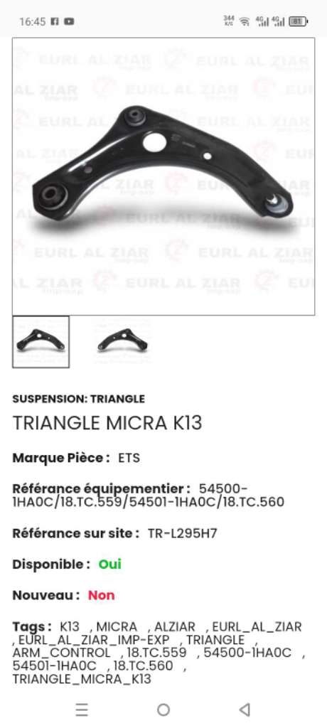 Triangles micra k3