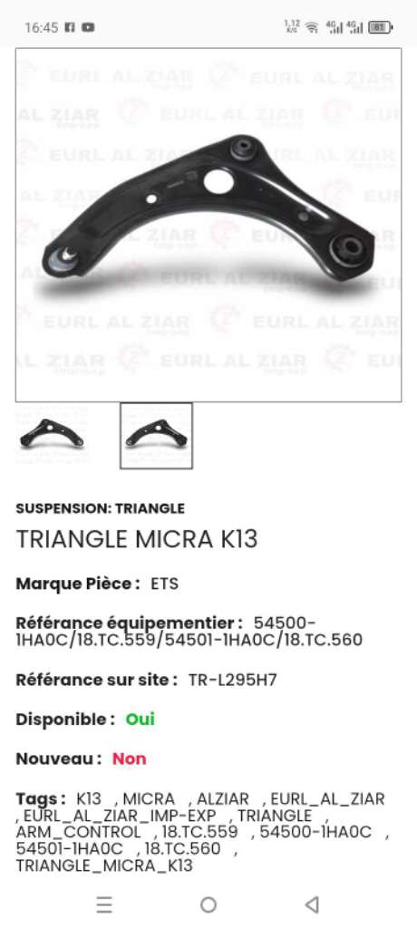 Triangles micra k3