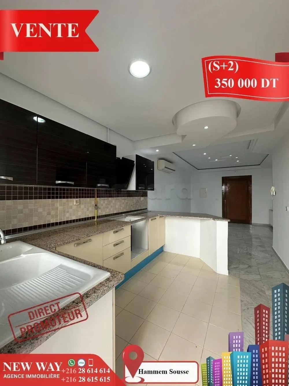 (S+2) Direct Promoteur à Hammem Sousse, Prés de la Mer