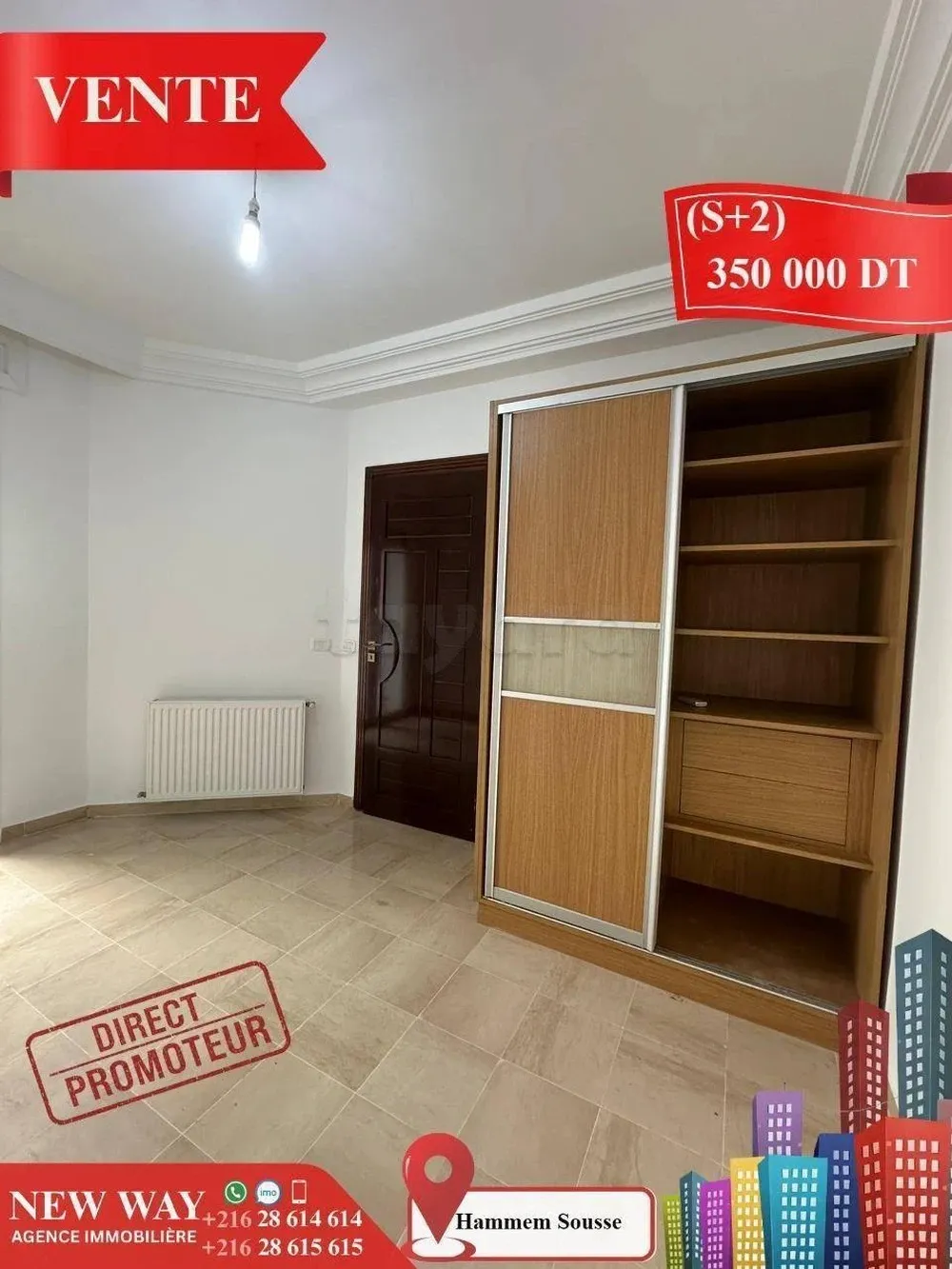 (S+2) Direct Promoteur à Hammem Sousse, Prés de la Mer