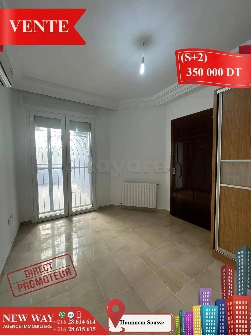 (S+2) Direct Promoteur à Hammem Sousse, Prés de la Mer