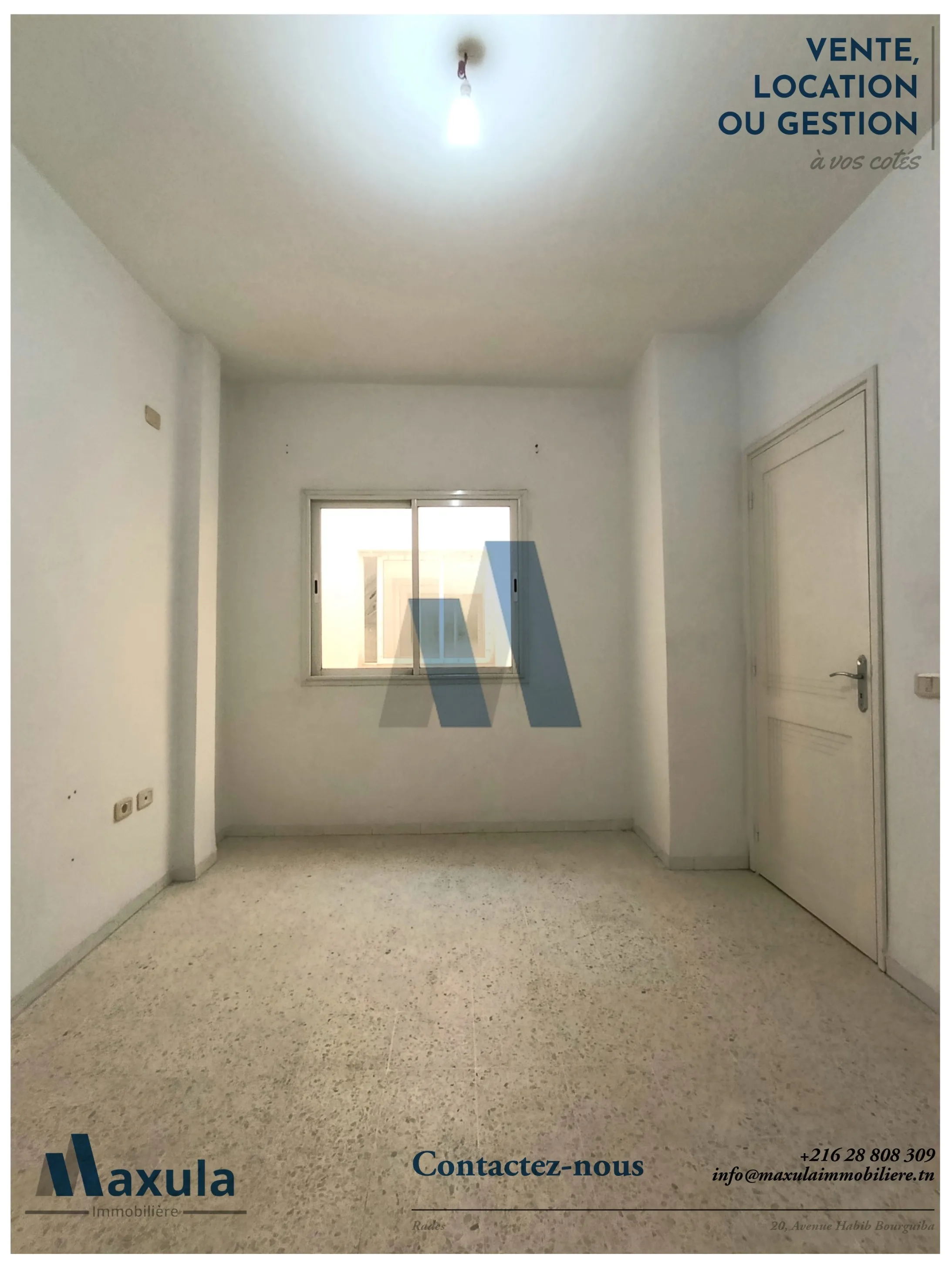 À LOUER BUREAU A+2 AU 2ÈME ÉTAGE À RADES ROUTE DU PORT