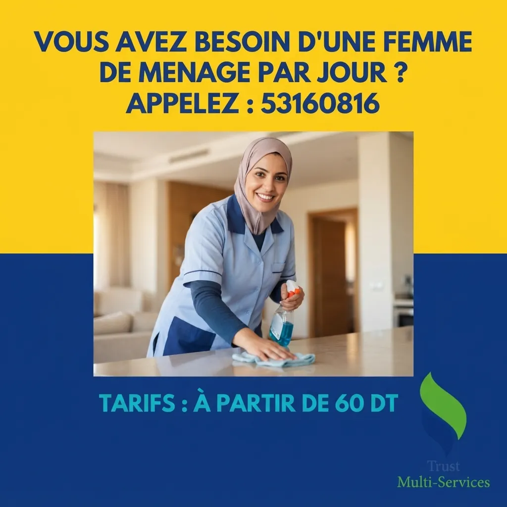femme de menage par jour a hammam lif