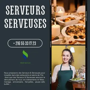 "Nous proposons des Serveurs & Serveuses pour travailler dans des restaurants et salons de Thé.