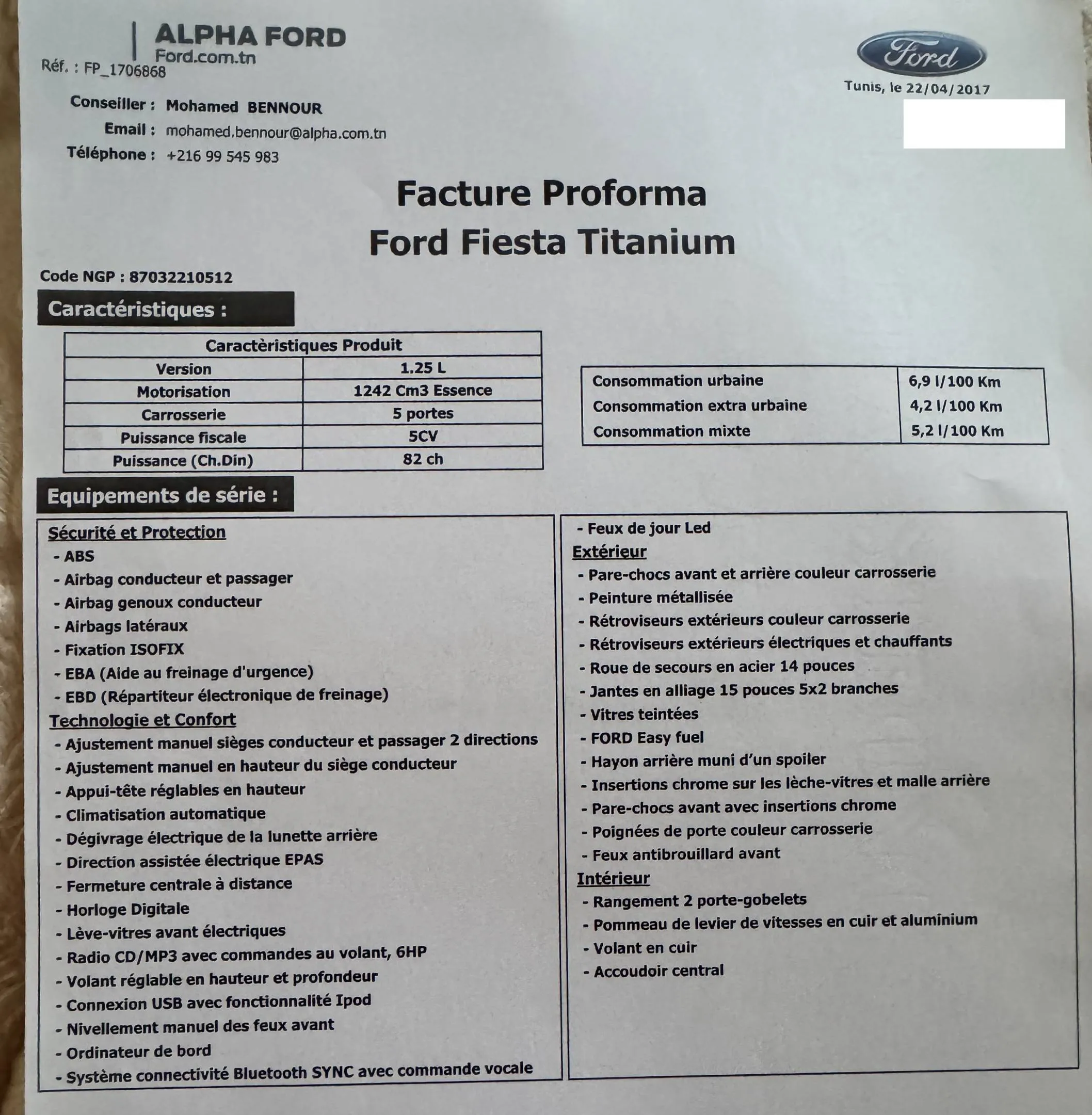 Ford Fiesta Titanium 2017