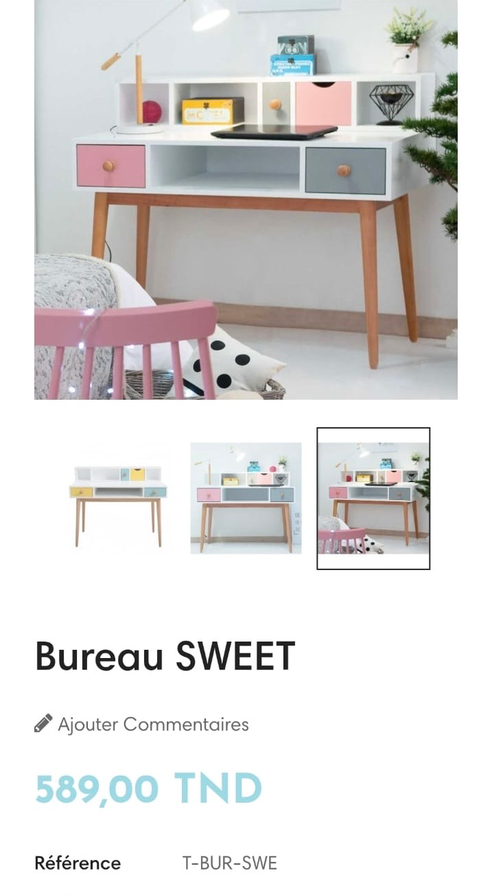 Bureau fille presque neuf