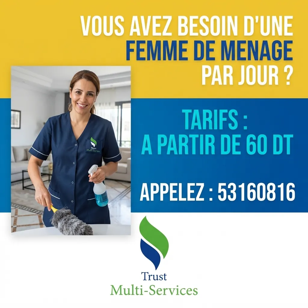 femme de menage par jour a borj louzir