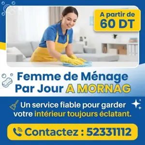 FEMME DE MENAGE PAR JOUR A MORNAG